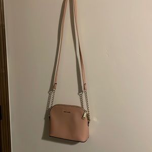 Blush Pink Steve Madden Crossbody Purse with Gold Chain Accents